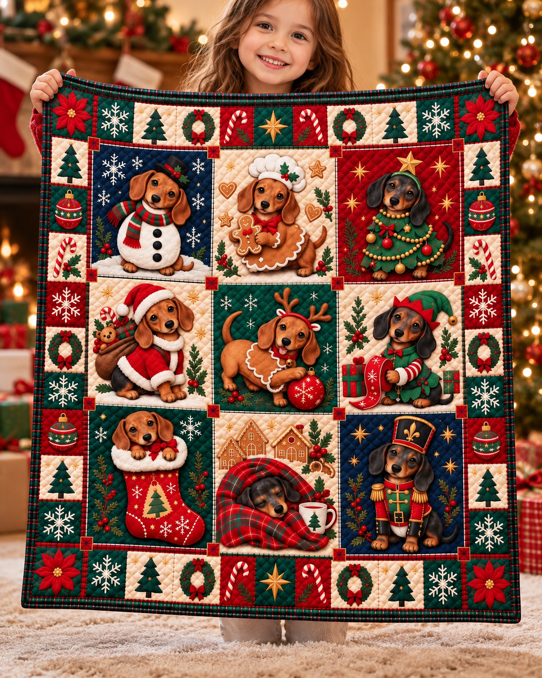 Patchwork Holiday Bamboo Blanket