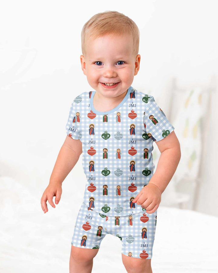 Template Bamboo Two Piece Short Sleeve Shorts Pyjamas Set