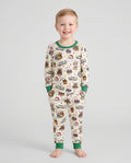 Whimsical Feliz Navidad Christmas Bamboo Two Piece Long Sleeve Pajama Set