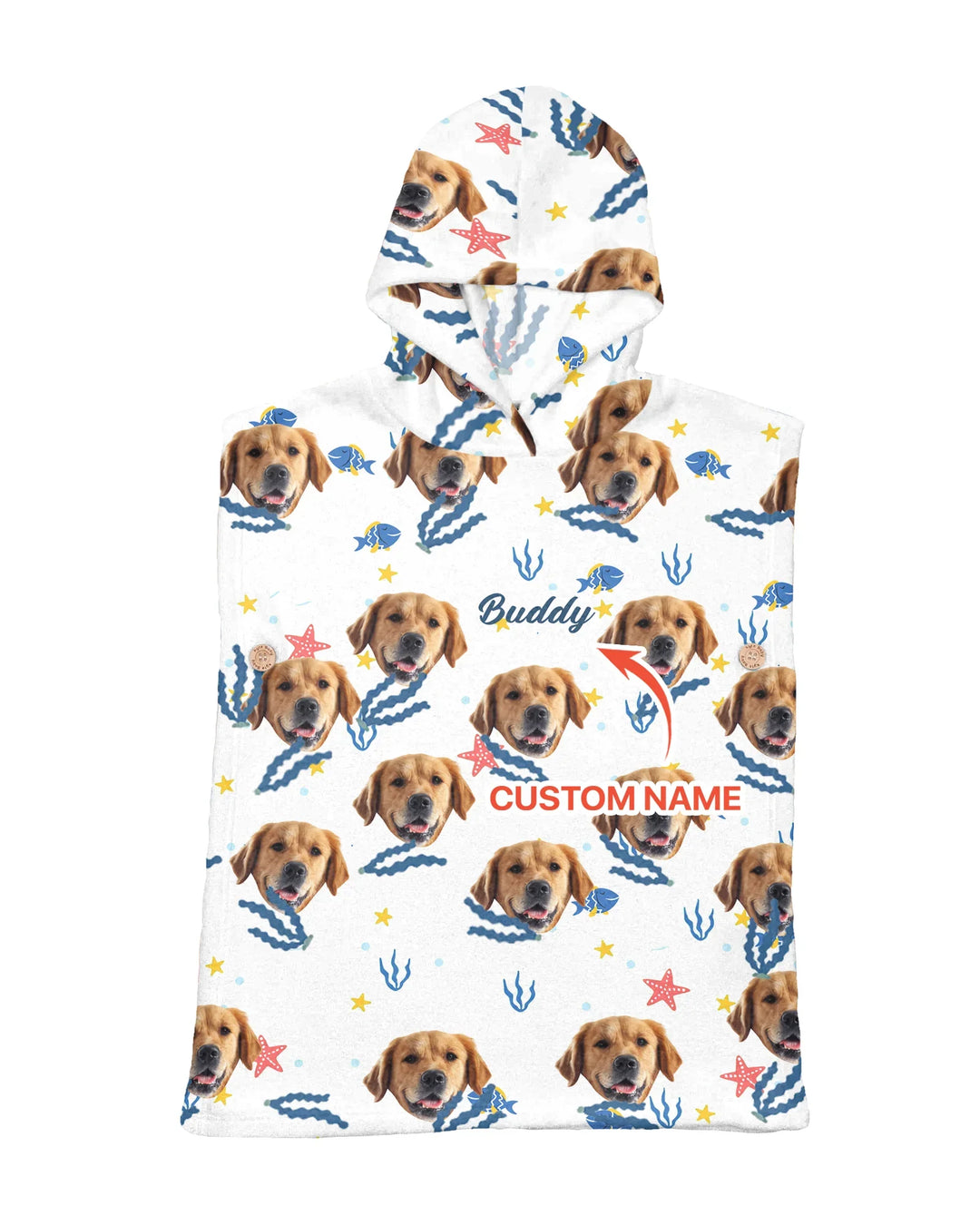 Custom Photo We All Need Vitamin Sea Bamboo Swim Poncho