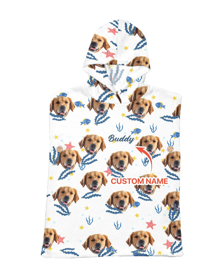 Custom Photo We All Need Vitamin Sea Bamboo Swim Poncho