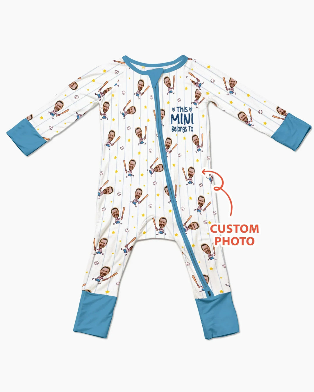 Embroidered Custom Dad And Mini Face  Bamboo Convertible Zippy