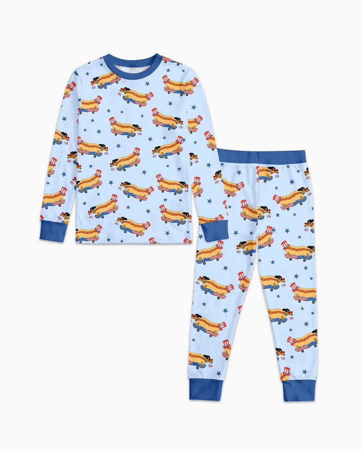 American Hot Dog Bamboo Two Piece Long Sleeve Pajama Set