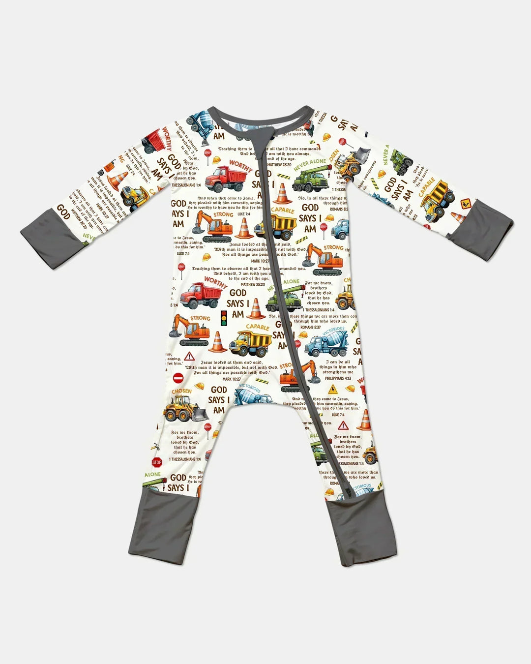 Bible Verse Construction Trucks Bamboo Convertible Zippy