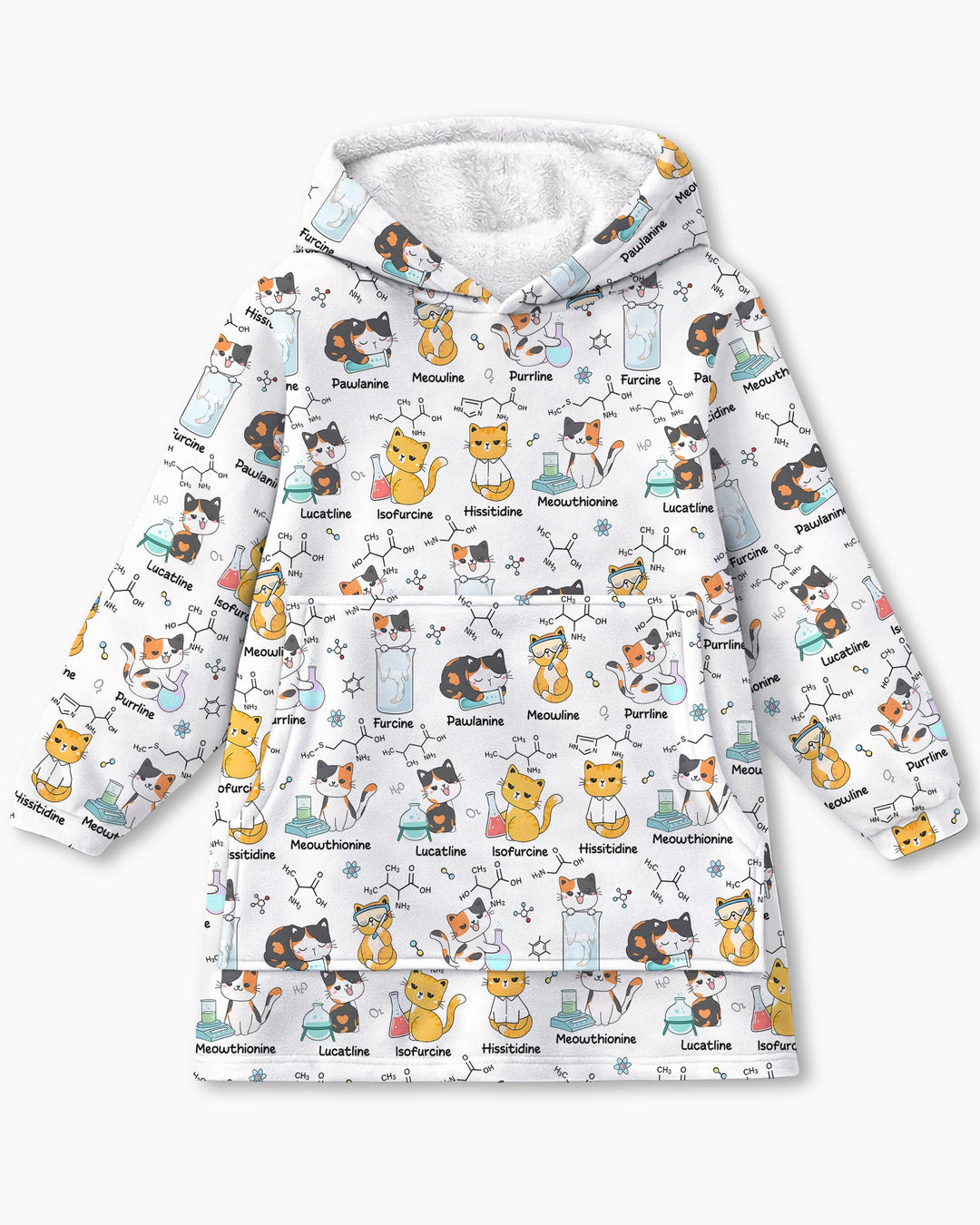 Biochemistry Cat Bamboo Blanket Hoodie