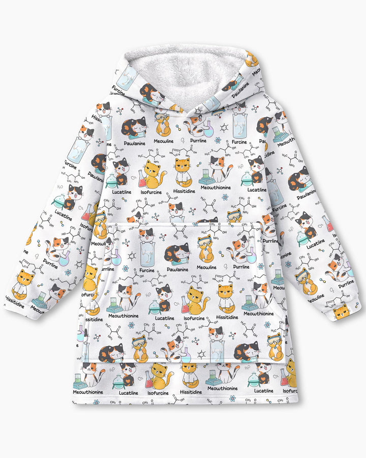 Biochemistry Cat Bamboo Blanket Hoodie