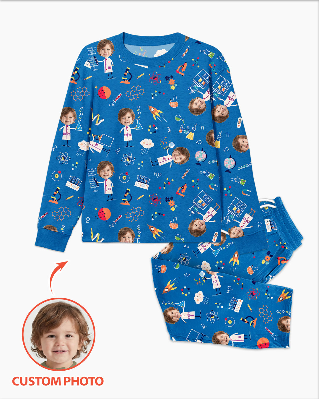 Custom Image Chemical Laboratory Bamboo Men's Pajama Set