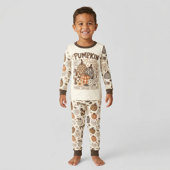 Whimsical Pumpkin Patch Bamboo Two Piece Long Sleeve Pajama Set