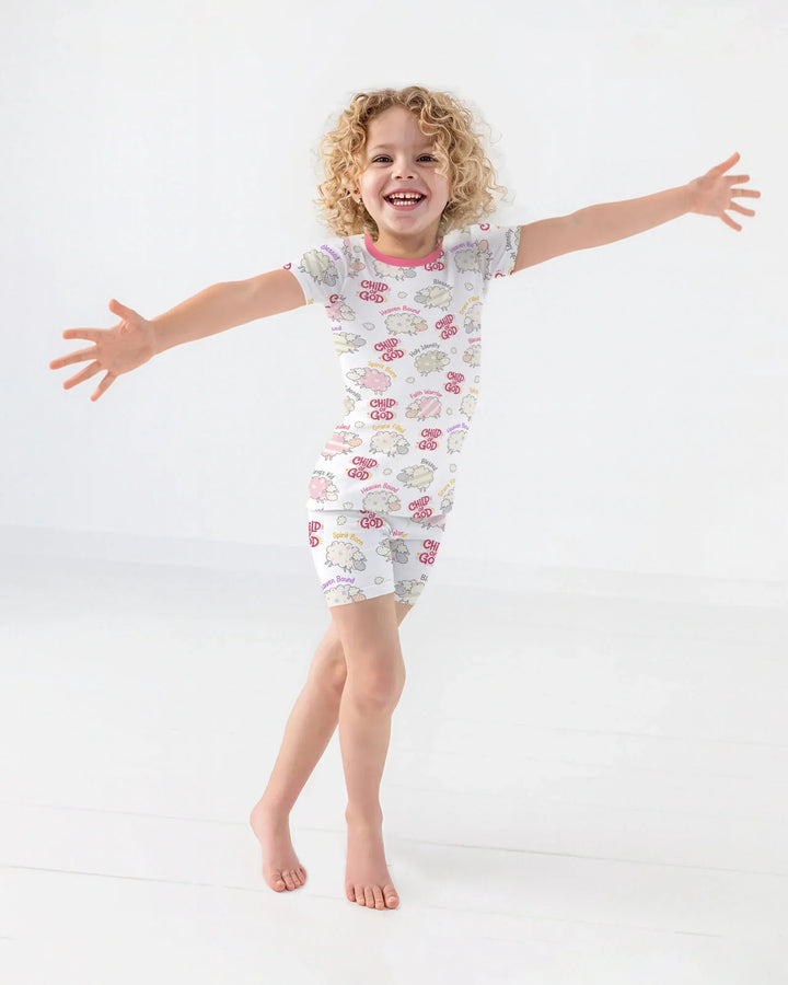 A Child Of God Girl Bamboo Two Piece Short Sleeve Shorts Pajama Set