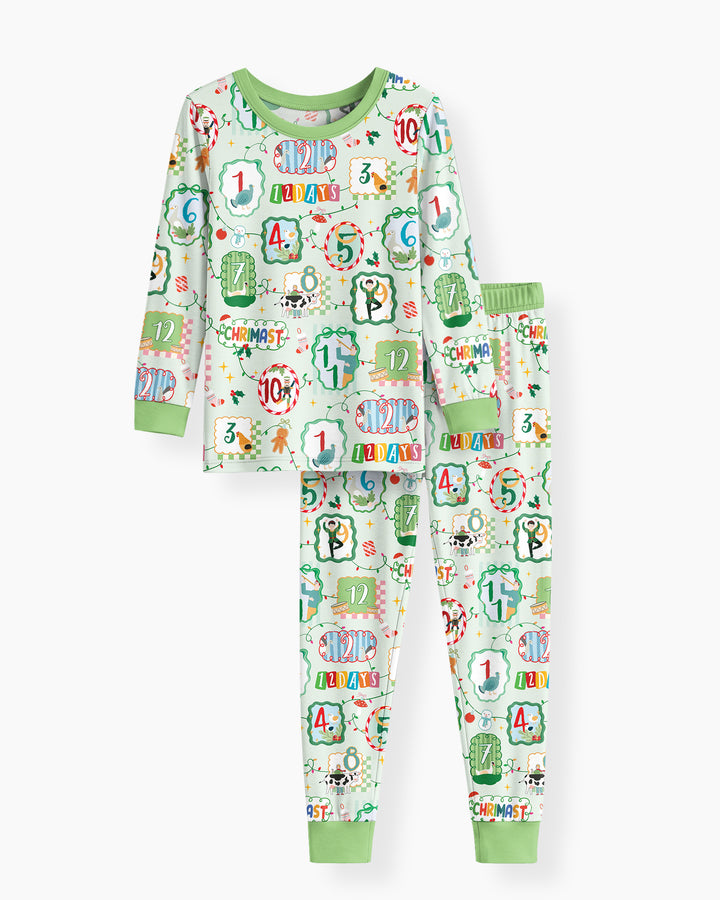 12 Christmas Prayers Bamboo Two Piece Long Sleeve Pajama Set
