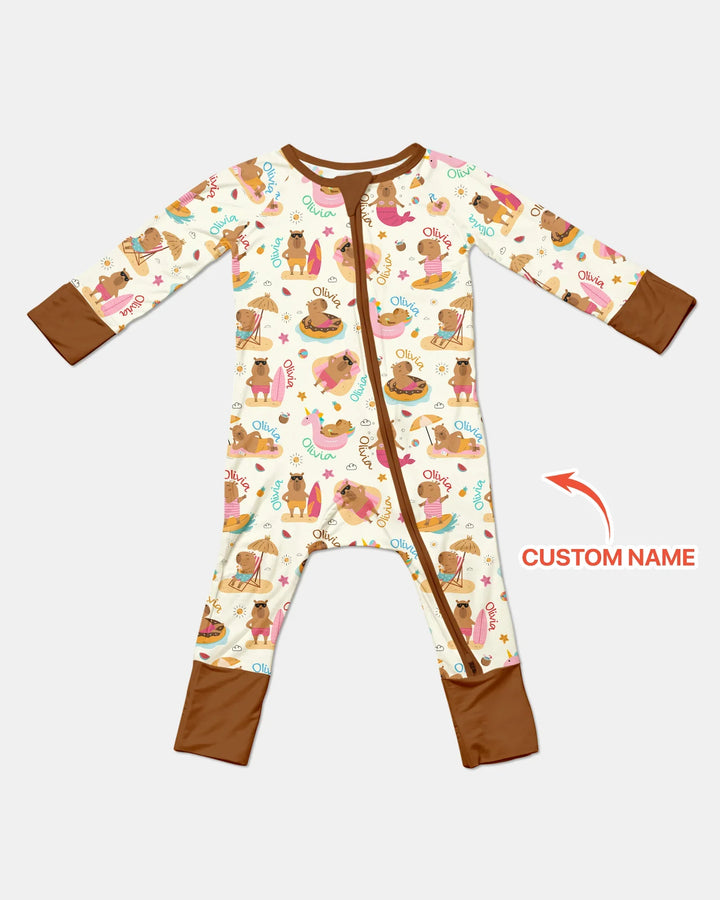 Don't Worry, Be Capy Custom Name Bamboo Convertible Zippy
