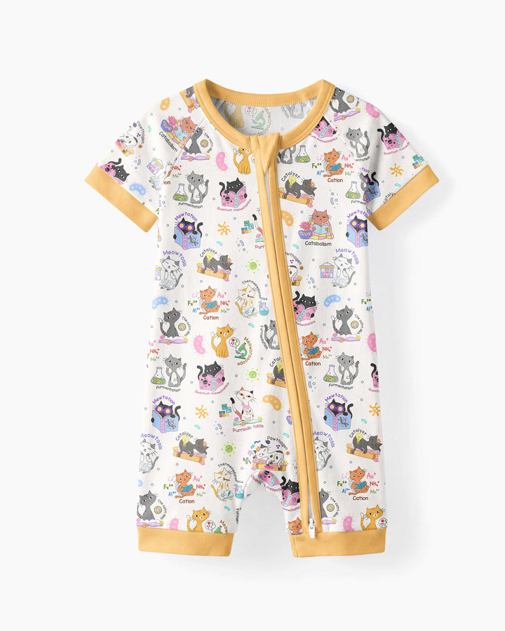 Funny Cat Love Scientist Bamboo Shorty Zippy
