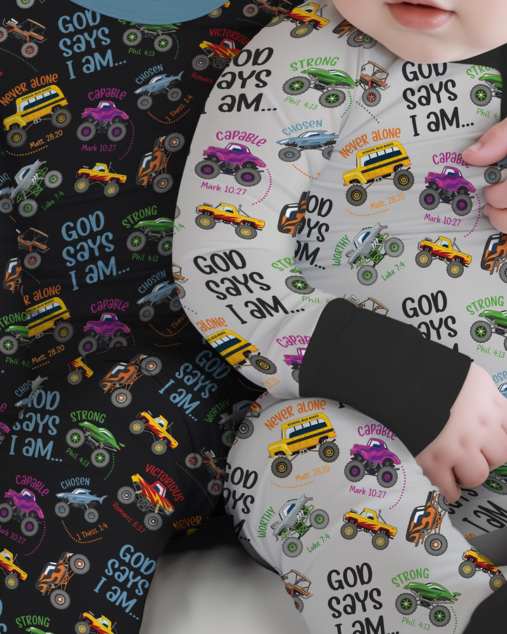 God Says I Am Monster Truck Bamboo Convertible Zippy