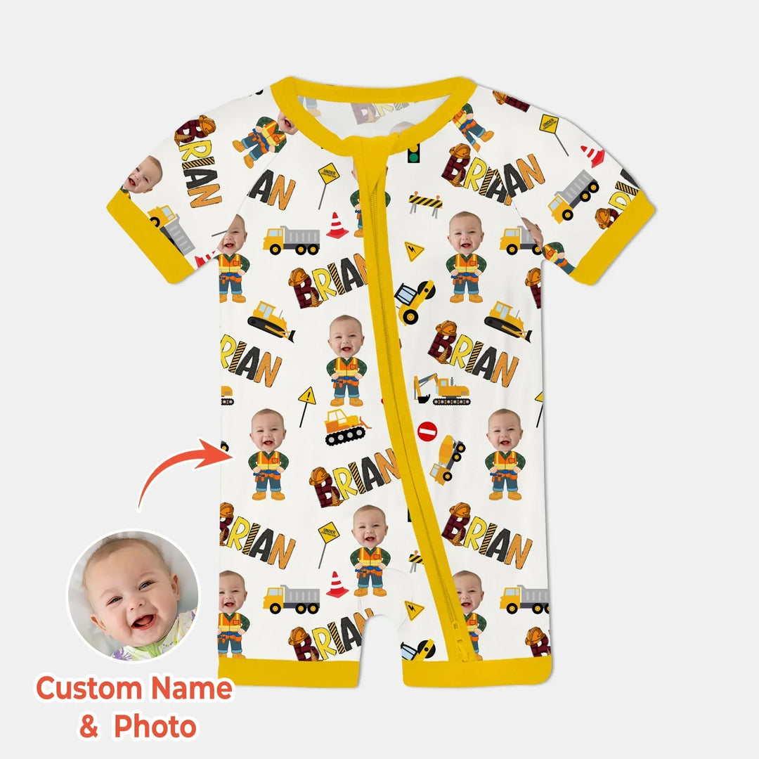 Custom Photo Doodle Little Builder Bamboo Shorty Zippy