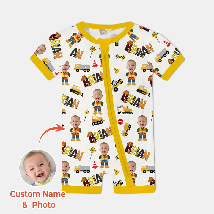 Custom Photo Doodle Little Builder Bamboo Shorty Zippy