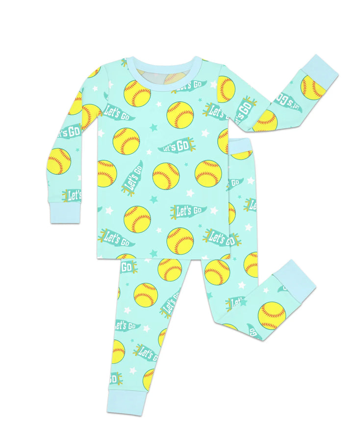 Softball Lovers Bamboo Two Piece Long Sleeve Pajama Set