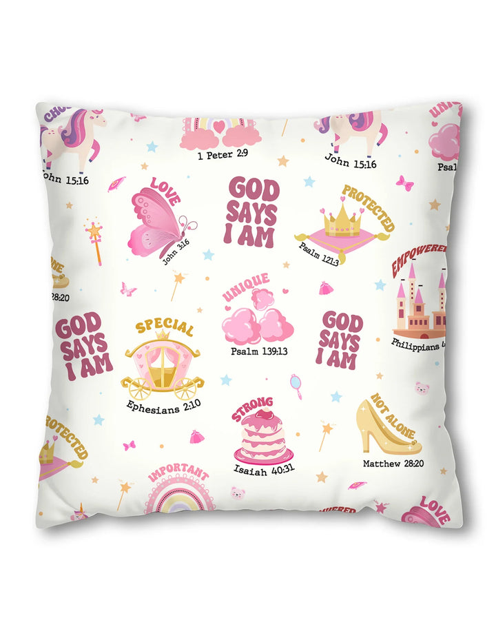 God Says I Am Girl Bamboo Pillow Case