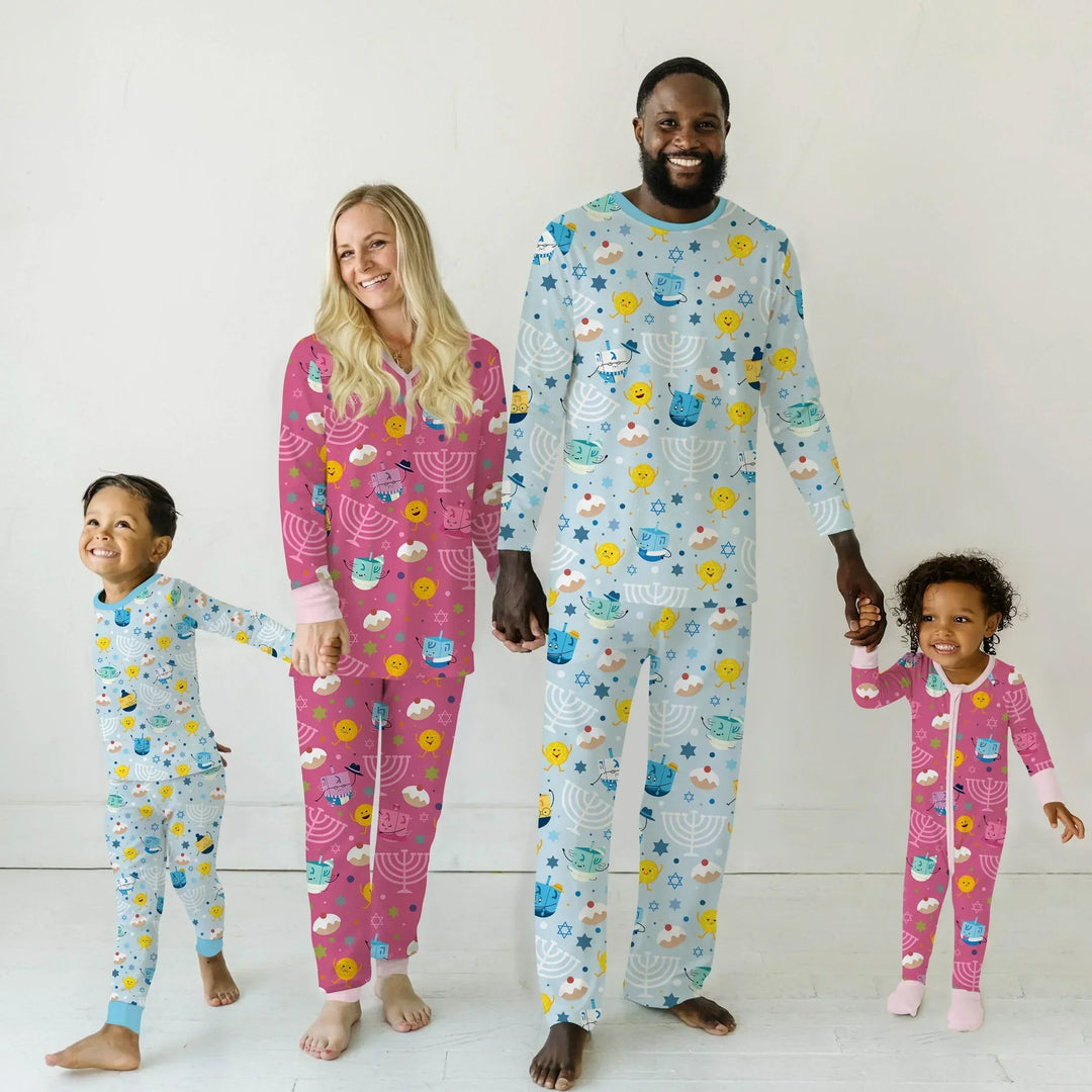 Hanukkah Little Dreidel Family Bamboo Men's Pajama Set