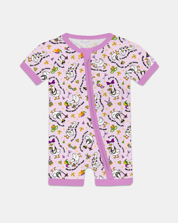 Mardi Gras Silly Goose Bamboo Shorty Zippy