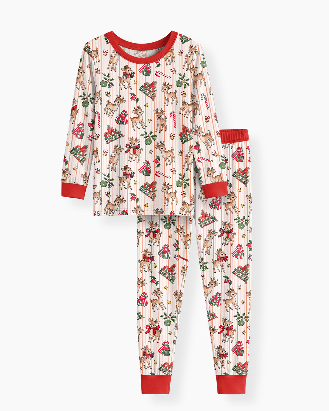 Oh Deer Mommy & Me Matching Bamboo Two Piece Long Sleeve Pajama Set