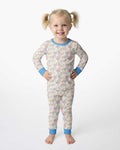 Pastel Halloween Jack O Lanterns Bamboo Two Piece Long Sleeve Pajama Set