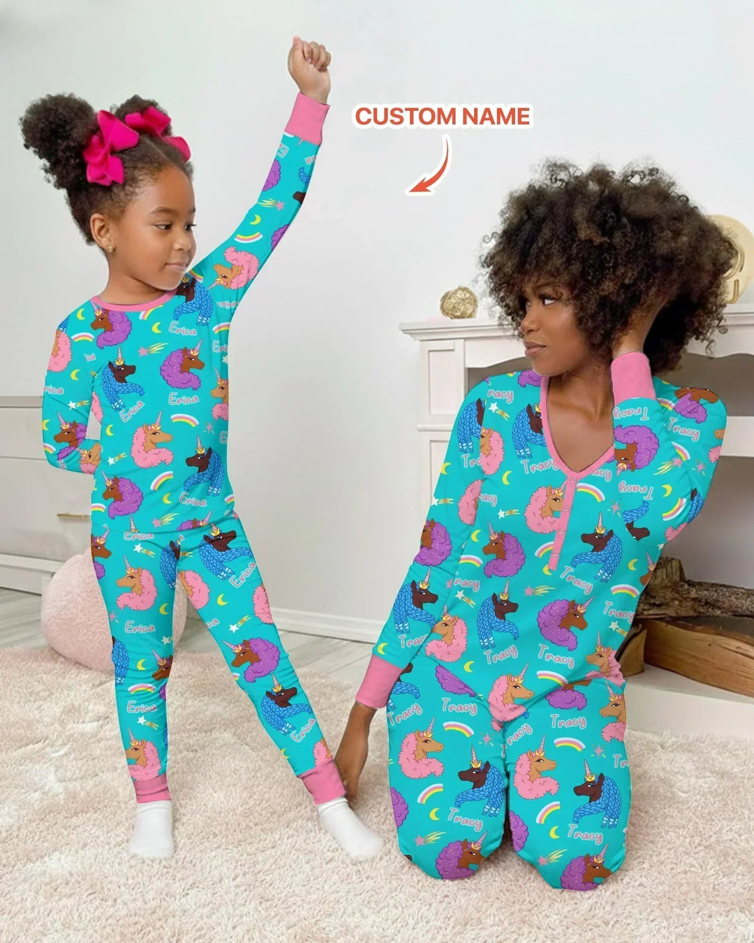 African Astro Unicorn Bamboo Women Pajama Set