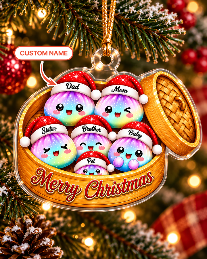Dumpling Family Acrylic Ornament