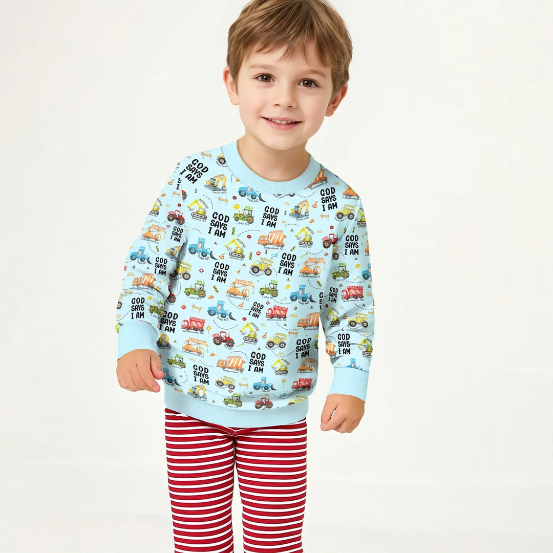 God Says I Am Boy Bamboo Crewneck Sweatshirt