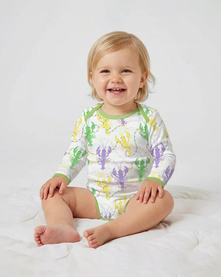 Mardi Gras Crawfish Family Matching Bamboo Bodysuit