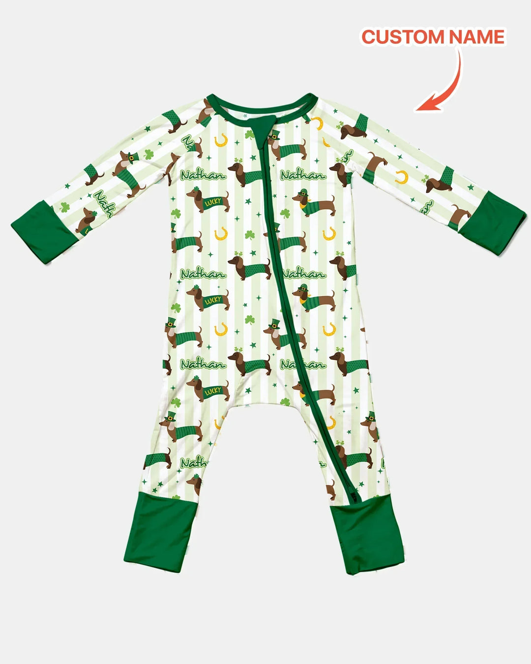 Lucky Dachshunds St. Patrick's Day Family Matching Bamboo Convertible Zippy