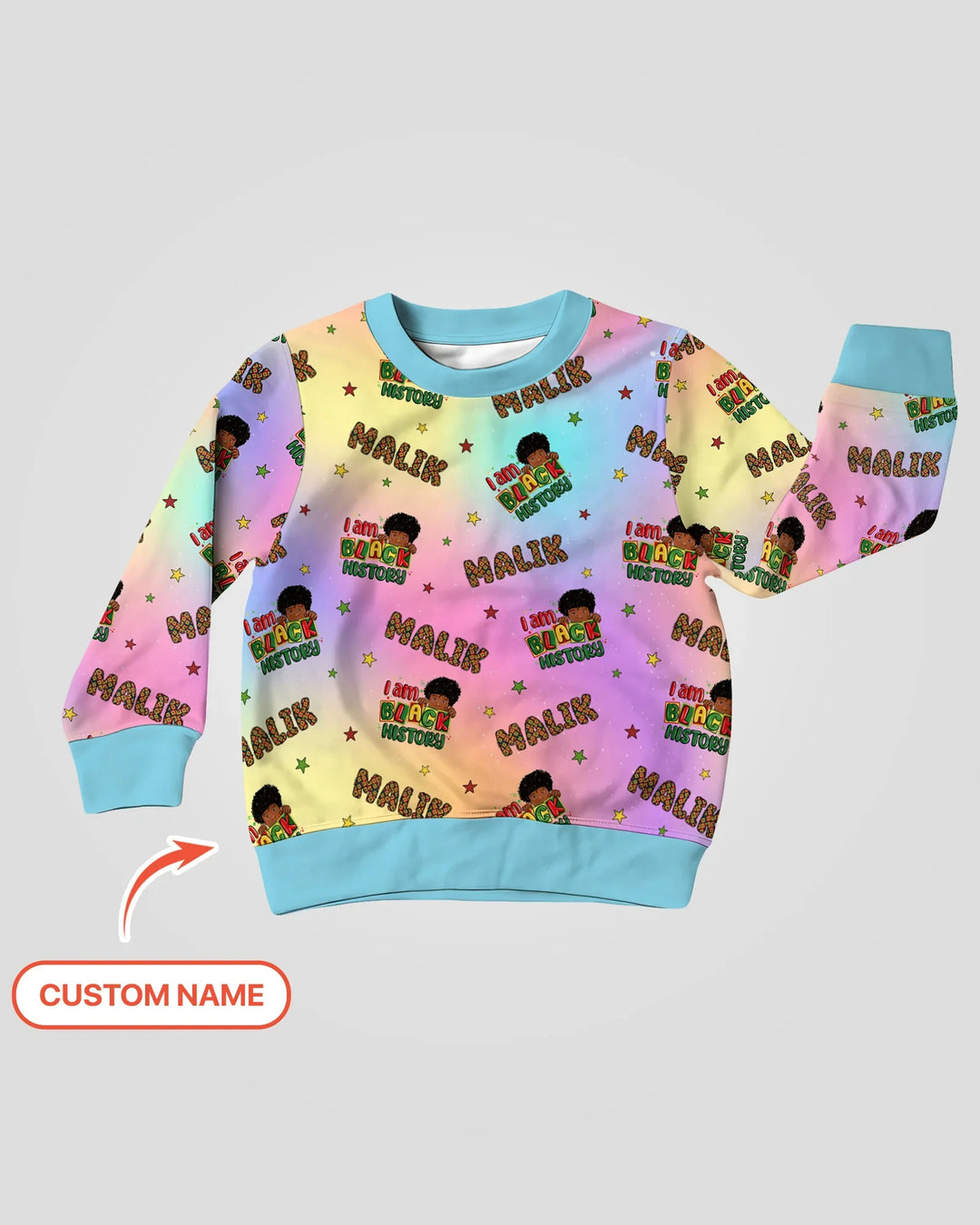 Custom Name I Am Black History Custom Bamboo Crewneck Sweatshirt