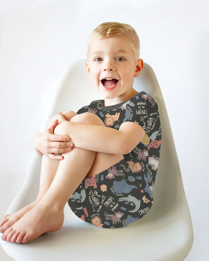 Funny African Animals Bamboo Two Piece Short Sleeve Shorts Pajama Set