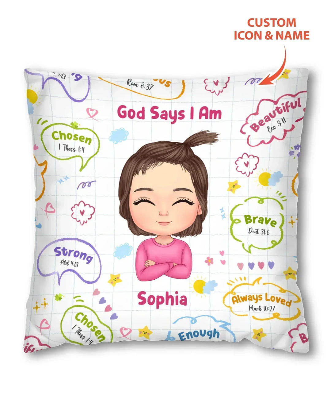 Personalized God Says I Am- Baby Girl Bamboo Pillow Case