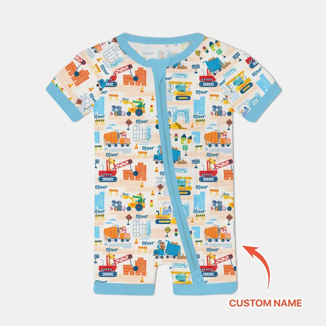 Little Builder Friends Custom Name Bamboo Shorty Zippy