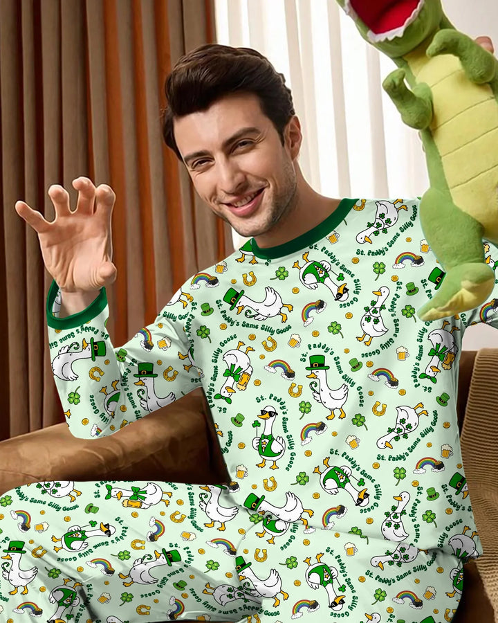 St. Patrick's Day Silly Goose Bamboo Men's Pajama Set