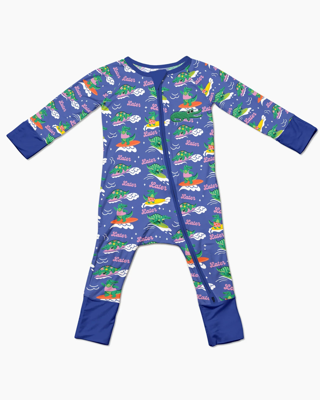 Embroidered Summer Alligator Bamboo Convertible Zippy