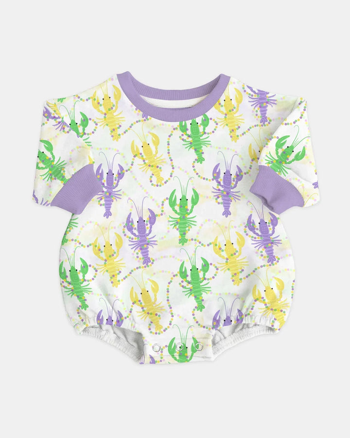 Mardi Gras Crawfish Family Matching Bamboo Bubble Romper