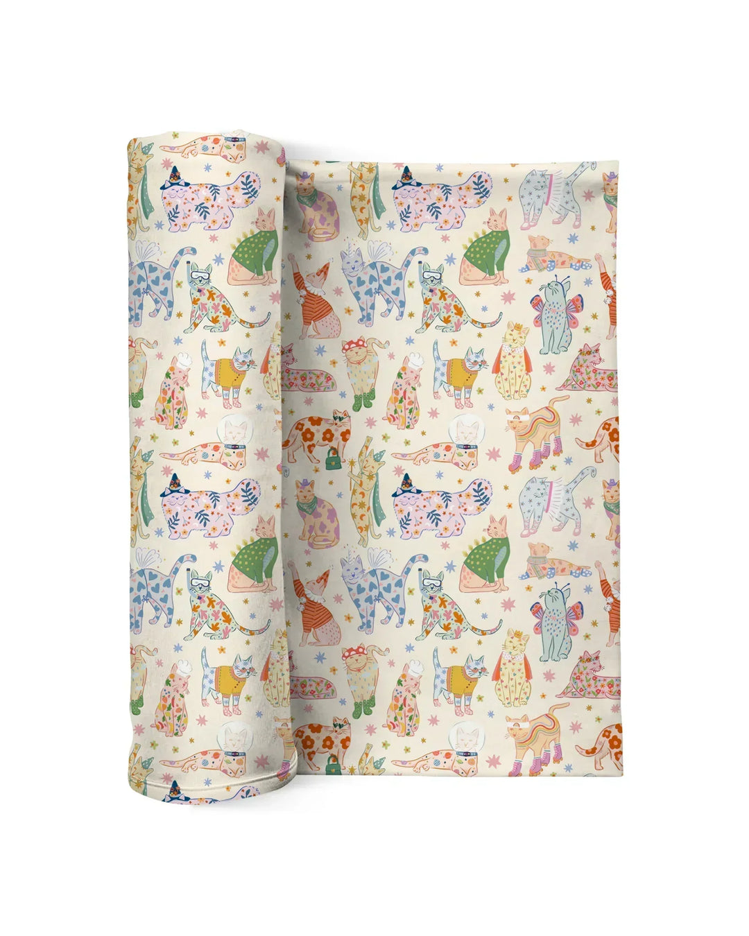 Whimsical Cat Parade swaddle blanket