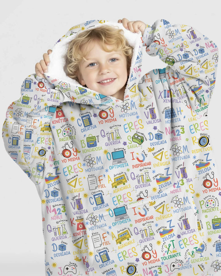 You Are Spanish Alphabet Version Bamboo Blanket Hoodie