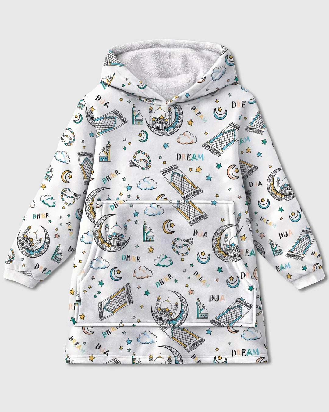 Dua, Dhikr, Dream Matching Family Wearable Bamboo Blanket Hoodie