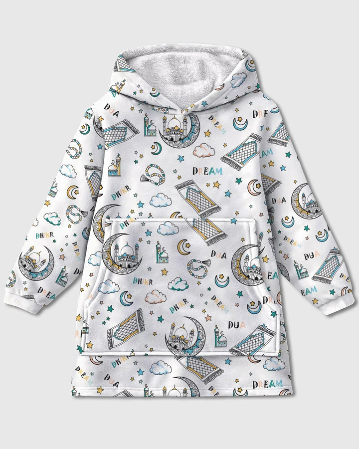 Dua, Dhikr, Dream Matching Family Wearable Bamboo Blanket Hoodie