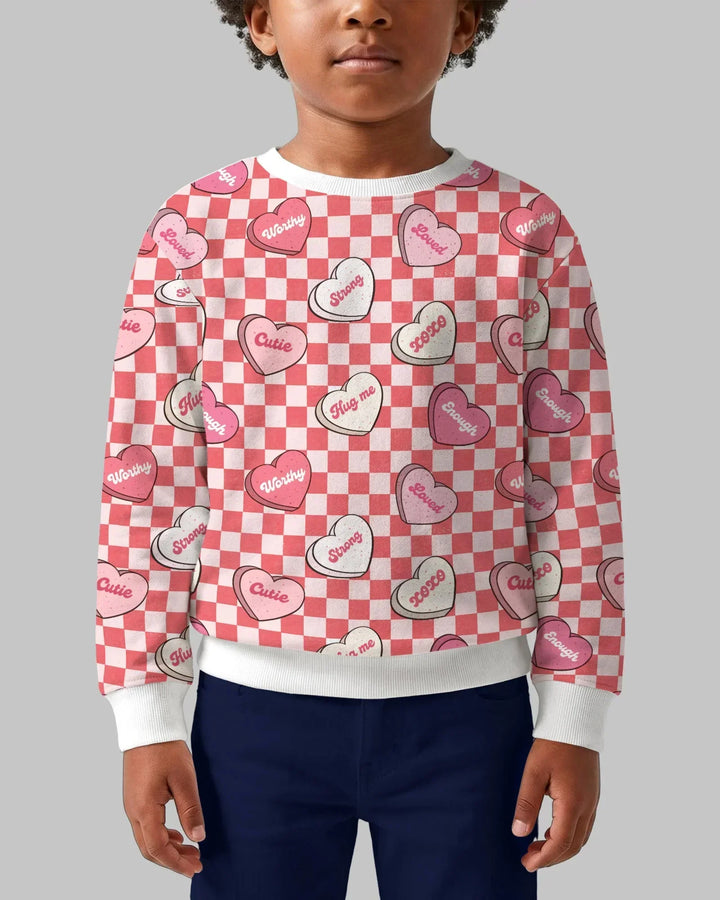 Valentine in Hearts Bamboo Crewneck Sweatshirt