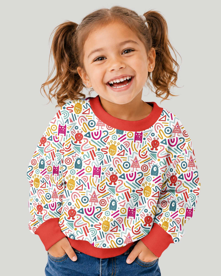 Rainbow Monster Party Bamboo Crewneck Sweatshirt