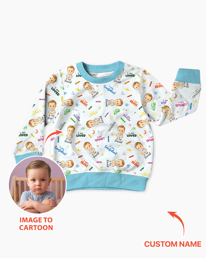 Kids Affirmations Custom  Bamboo Crewneck Sweatshirt