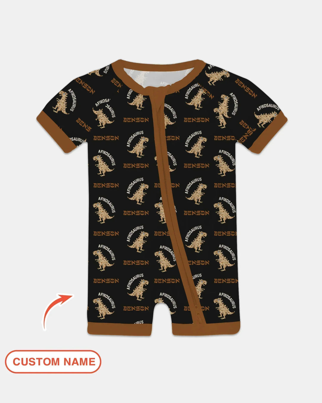 Custom Name Afikosaurus Bamboo Shorty Zippy