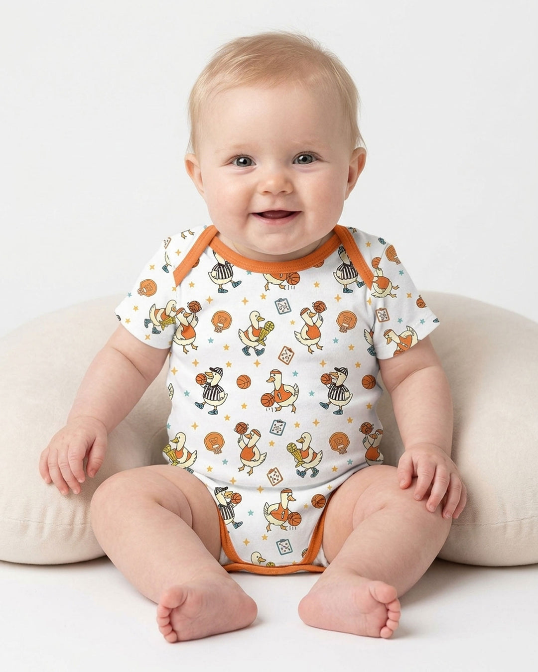 Silly Goose Playing Basketball Bamboo Bodysuit