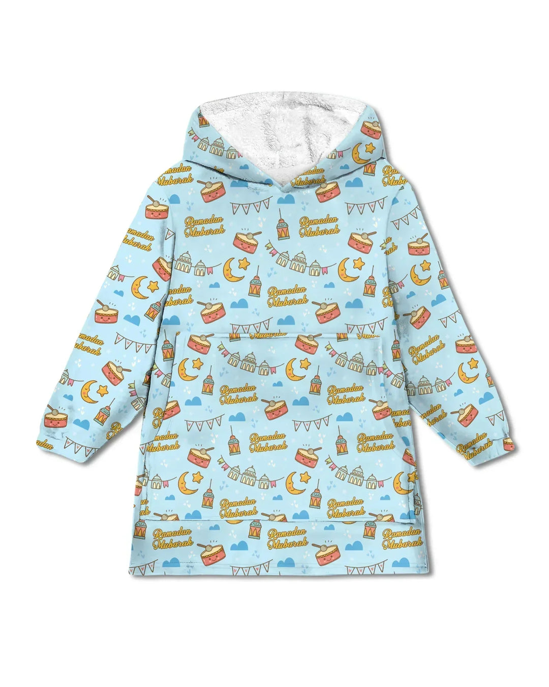 Ramadan Mubarak Wearable Bamboo Blanket Hoodie