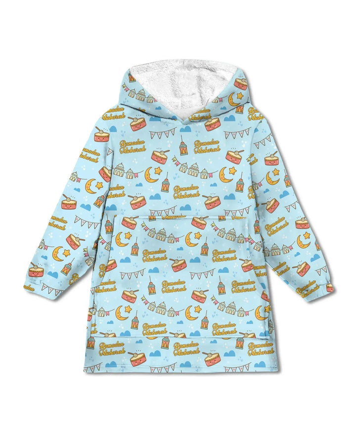 Ramadan Mubarak Wearable Bamboo Blanket Hoodie