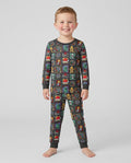 Retro Spooky Christmas Stamp Bamboo Two Piece Long Sleeve Pajama Set