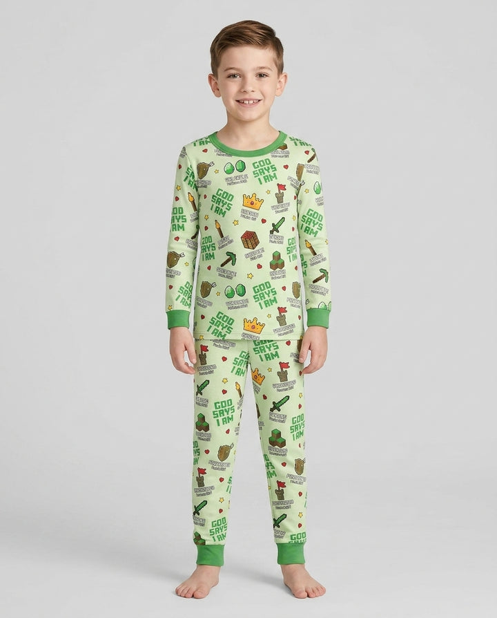 Template Bamboo Two Piece Long Sleeve Pyjamas Set